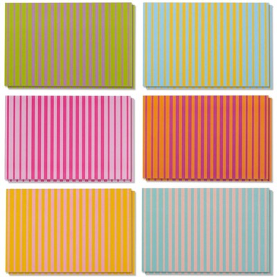 Best Paper Greetings 48 Pack Blank All Occasion Greeting Cards with Envelopes Bulk Boxed Set, 6 Striped Colors 4x6 in