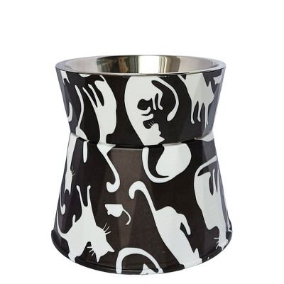 Paaaawaters 6" Anti-Vomiting Stainless Steel Pet Bowl for Small and Medium Dogs and Cats - Non-slip, Modern Design with Spine Protection