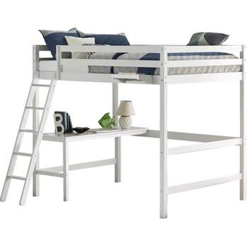 Full Caspian Kids' Loft Bed with Hanging Nightstand White - Hillsdale Furniture