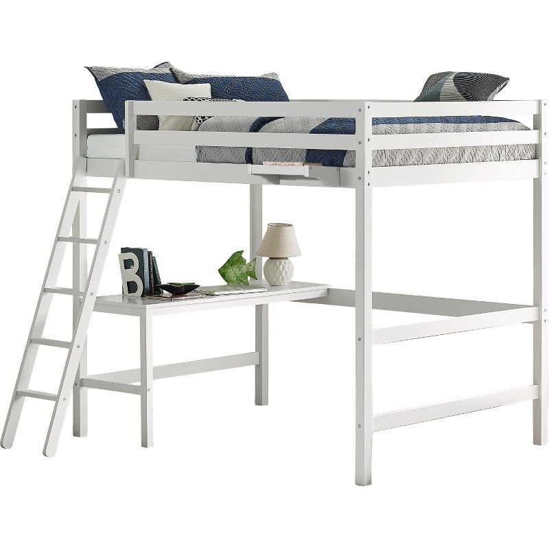 Full Caspian Kids&#39; Loft Bed with Hanging Nightstand White - Hillsdale Furniture, 1 of 5