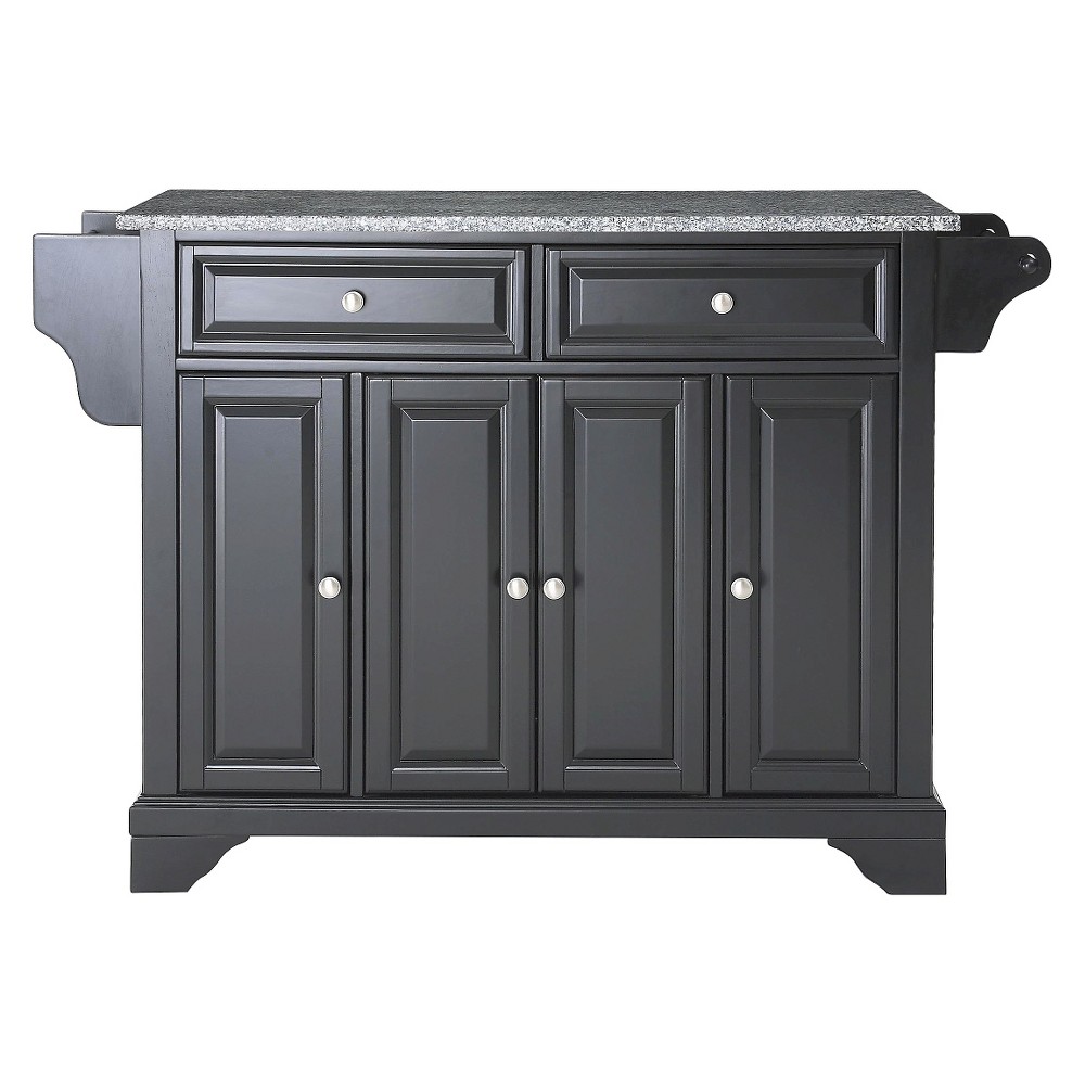LaFayette Solid Granite Top Kitchen Island - Black - Crosley: Hardwood Storage, Towel Bar, 4 Doors & 6 Shelves