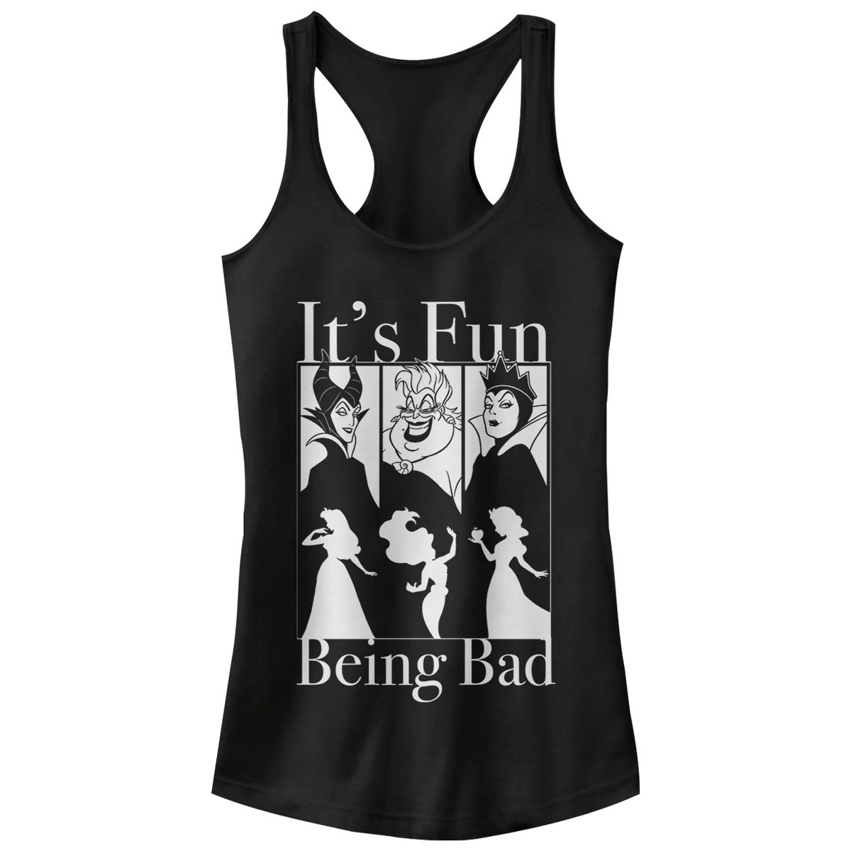 Juniors Womens Disney Princesses Fun Being Bad Wicked Witches Racerback Tank Top