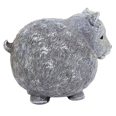 6.75" Gray and White Resin Goat Garden Statue