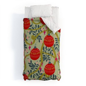 Deny Designs Twin/ Twin Extra Long Viviana Gonzalez Retro kitsch Comforter and Pillow Sham Red - 1 of 4