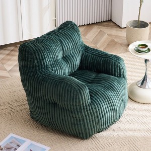 TUYOHW Soft Corduroy Bean Bag Chair,No Assembly Required with Memory Foam Fill,Plush & Cozy Lounger - 1 of 4