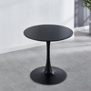 31.5"Black Tulip Table Mid-century Dining Table for 2-4 people With Round Mdf Table Top, Pedestal Dining Table - 3 of 3
