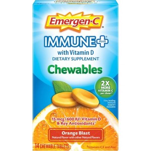 Emergen-C Immune+ with Vitamin D Chewables, Orange Blast, 14 ea - 1 of 4