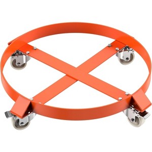 Acekool 55 Gallon Drum Dolly, 1000 lbs Capacity, Steel Frame Barrel Cart with 4 Swivel Casters & Brakes, for Warehouse and Industrial Use - 1 of 4