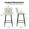 GlasFlength Dining Sets, Mid-Century Modern Swivel Bar Stool Set of 2, Adjustable Height for Kitchen, Bar, Counyer, White, 19.3"*14.9"*36.32" - 2 of 4
