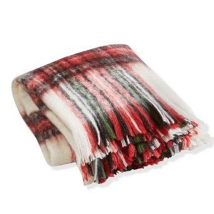 tag Red Multi Tartan Check Throw Blanket - Cozy Acrylic Throw for Christmas - 60" x 50" - Dry Clean Only - 1 of 2
