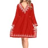 LA LEELA Women's Summer Loose Holiday Mini Beachwear Dress Flowy Short Fashion Bathing Suit Cover Ups - 3 of 4