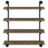 INFURNIC Decorative Wall Shelf 40-Inch Industrial Rustic Oak Shelf for Storage and Display Easy Installation, Brown, 39.25"*11.5"*46" - 3 of 4