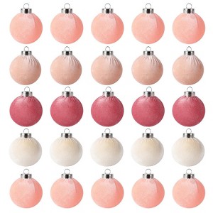 Christmas Tree Ornaments, Christmas Decorations 25Pcs Velvet Balls - 2.36 Inch Plastic Xmas Hanging Ornaments - 1 of 4