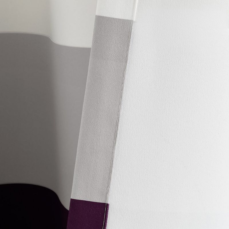 Alexander Color Block Light Filtering Window Curtain Panels Purple/Gray 52X84 Set, 5 of 6