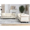 3+3 Seater Velvet Chesterfield Sofa Set with Nailhead Trim, Removable Cushions and 4 Pillows Included - 2 of 4