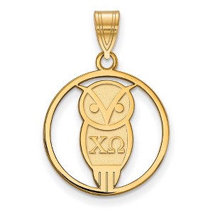 Black Bow Jewelry 14k Yellow Gold Plated Sterling Silver Chi Omega Greek Life Medium Pendant - 1 of 3
