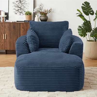 Dolonm 64.6" Deep Seat Recliner,Compressed Boneless Sofa, Corduroy Material, No Installation, for Living Room Bedroom