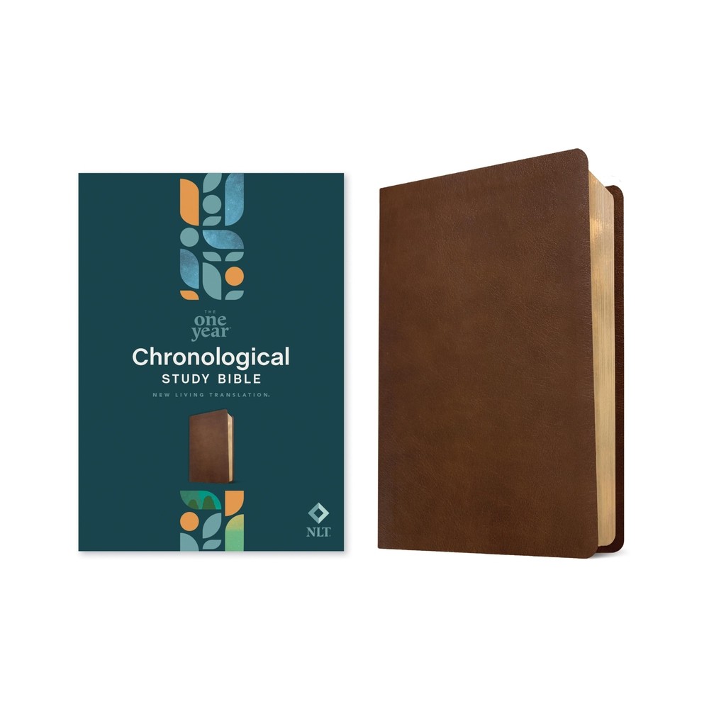 NLT One Year Chronological Study Bible (Leatherlike, Rustic Brown) - by New Living Translation (Leather Bound)