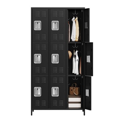 Metal Office Storage Cabinet, 9 Doors, Metal Storage Cabinet for Office and Industrial Use, Employee Organization Solution