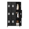 Locker for Employees, 6/3/9 Doors Locker Cabinet with Hooks, Storage Locker for Home, Office, Gym, School, Assembly Required - 2 of 4