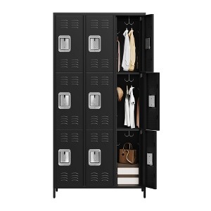 Metal Office Storage Cabinet, 9 Doors, Metal Storage Cabinet for Office and Industrial Use, Employee Organization Solution - 1 of 4