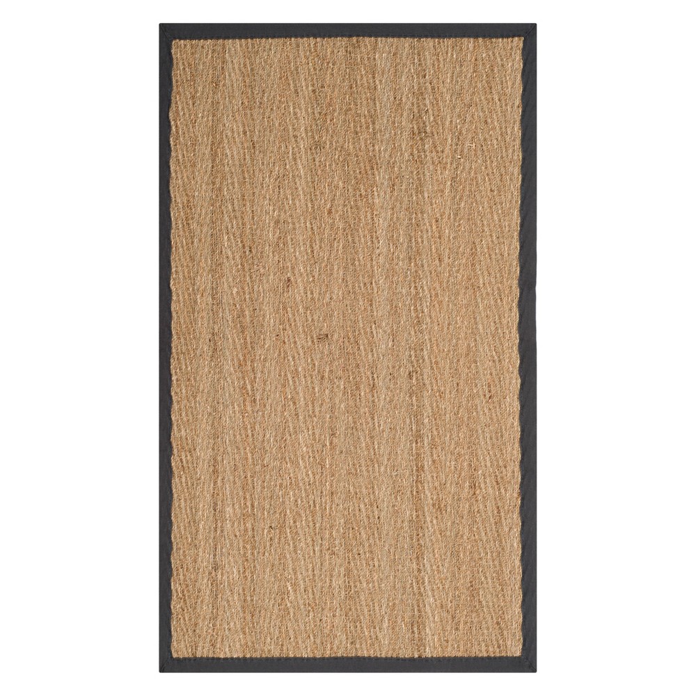 4'x6' Solid Loomed Area Rug Natural/Dark Gray - Safavieh