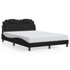 vidaXL Black Faux Leather Bed Frame with LED Lights, Full Size - 53.9"x74.8" - Modern Bedroom Furniture - 4 of 4