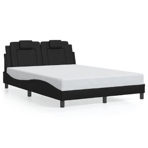 vidaXL Bed Frame with Headboard Curved Base Bedroom Furniture Faux Leather - 1 of 4