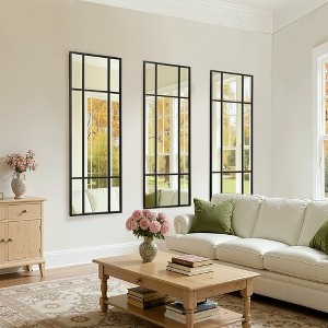 Wooakway Black/Gold Decorative Wall Mirror Bathroom/Vanity Mirror Overmantel Mirror for Living Room Bedroom Entryway - 1 of 4