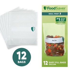 FoodSaver 12pk Meal Prep Gallon Easy Fill Bags : Target