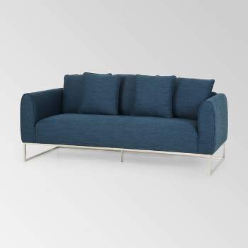 Ansonia Contemporary Velvet Sofa Teal - Christopher Knight Home : Target