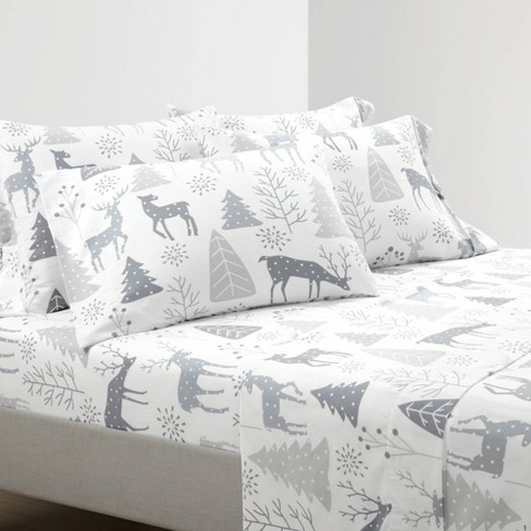 Lush Decor Wonderland Soft Flannel Sheet Set - Gray - Queen