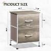 2 Drawer Nightstand for Bedroom, Small Bedside Furniture, Night Stand, End Table with Fabric Bins for Bedroom, Closet, Entryway - 3 of 4