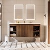 Hyleory 48" Wall Mounted Bathroom Vanity with Single Resin Sink, Two Soft-Closing Doors and Four Shelves - 3 of 4