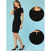 Allegra K Women's Business Casual Round Neck Short Sleeve Knit Bodycon Dress - 2 of 4