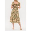 August Sky Women's Smocked Floral Puff Sleeves Midi Dress - 2 of 4