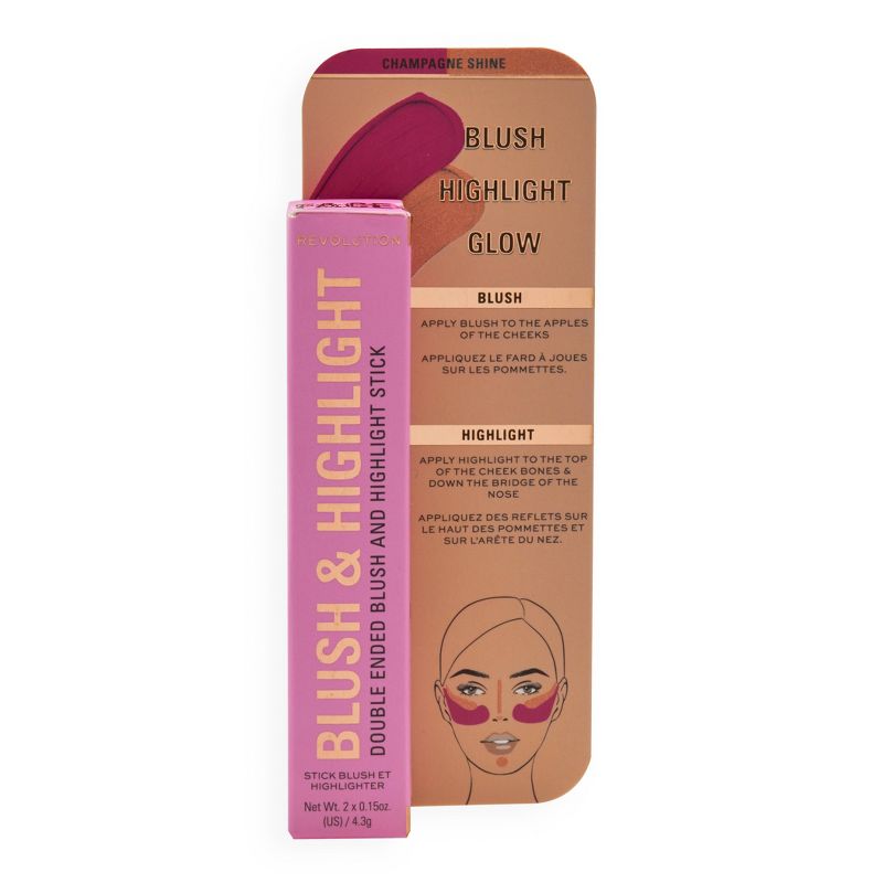 Makeup Revolution Blush & Highlight Stick - 0.3oz, 2 of 7