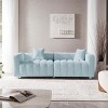Modern 3-Seater Modular Sofa for Living Room, Upholstered Space-Saving Sofa, Couch with Metal Legs and Velvet Cover Pillows-Baofuwish - 3 of 4