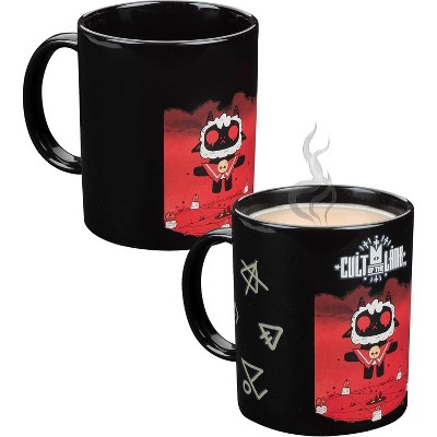 Cult of The Lamb Heat Changing Coffee Mug- Symbol Images Reveal w Heat - Officially Licensed Merchandise- Gift for Kids, Teens, Adults - 11oz, Ceramic