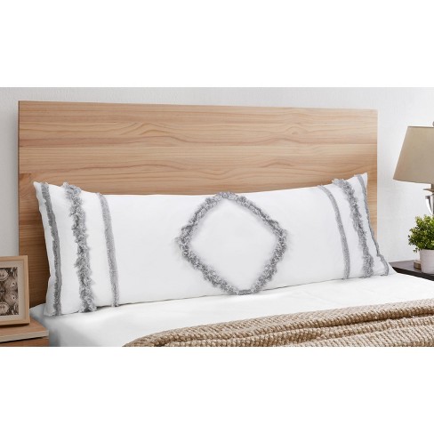 Sweet Jojo Designs Body Pillow Cover pillow Not Included 54in.x20in. Boho Fringe White And Grey Target