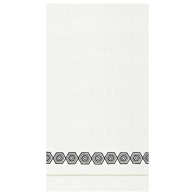 C&F Home Black Polygon Hemstitch Decorative Guest Towel