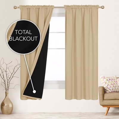 Deconovo ModernLuxury BlackOut RodCurtains For LivingRoom or BedRoom，Easy Clean,2Panels