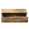 Sagebrook Home Wooden Dominoes Set - Wooden and Brass Domino Set in Brown - Game and Storage Case - Family Game Night - 2 of 4