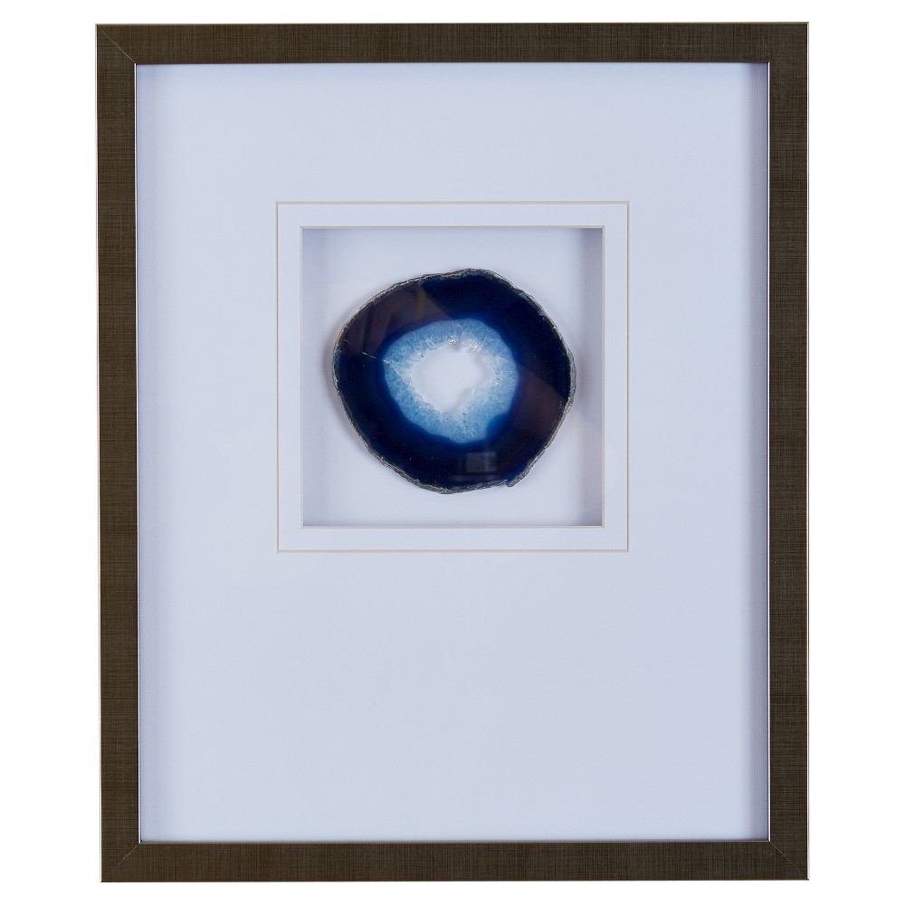 Photos - Other interior and decor 14" x 17" Agate Stone Framed Graphic Blue