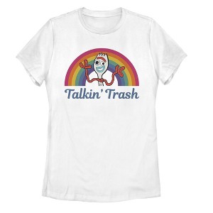 Women's Toy Story Forky Talkin' Trash Rainbow T-Shirt - 1 of 4