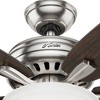 Hunter 52" Newsome Lighted Ceiling Fan Brushed Nickel with Medium Walnut Blades and Light Kit Included - 2 of 4