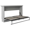 Whisen Twin Size Murphy Bed with Built-in Cabinet Storage, Stable Metal Frame, Pine Slat Support - Gray - 4 of 4