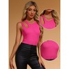 INSPIRE CHIC Women's Slim Fit Gilding Shiny Ribbed Tank Tops Bodysuit - 2 of 4
