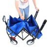NAYSAYE Hand Truck Dolly Heavy Duty Folding Utility Cart with Adjustable Handle and Cup Holders for Outdoor Use, Blue, 53.5"*20.08"*42.52" - 2 of 4