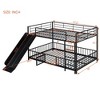 MAYEERTY Full Over Full Metal Bunk Bed, Slide Guardrails, Kids Bedroom, White - 3 of 4